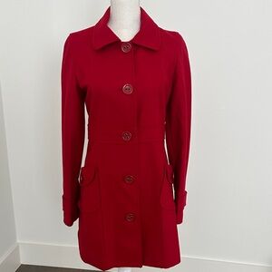 Tulle Vibrant Red Trench Coat